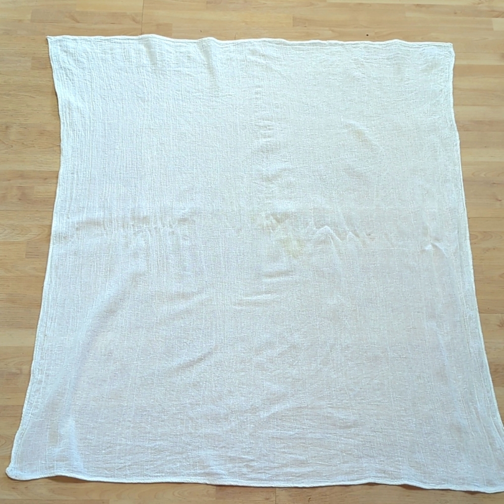 White cotton square scarf 38 x 37"